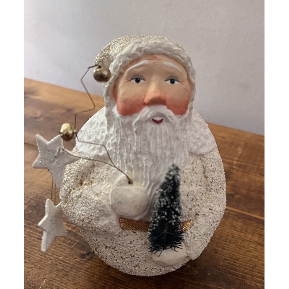 Department 56 FATHER FROST  Santa Claus White Roly Poly Figurine  Belsnickel